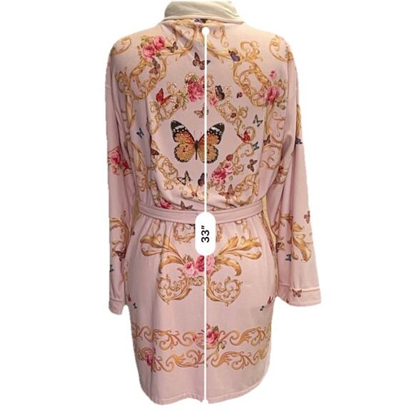 Wrap Up by VP Robe Womens Pink Floral Butterfly Rhinestones Terry Soft Short USA - Picture 6 of 8